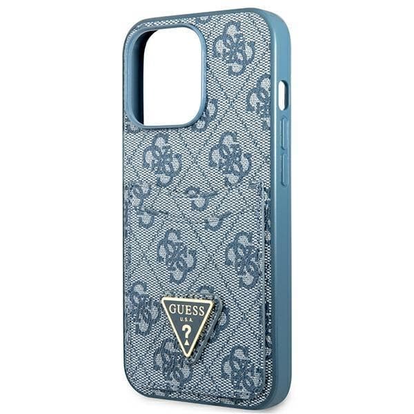 Guess iPhone 13 Pro Skal Korthållare Triangle Logo - Blå