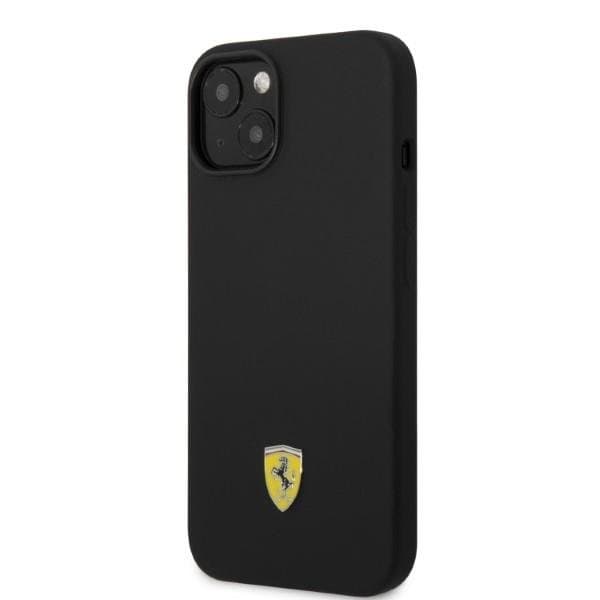 Ferrari iPhone 14 Plus Skal Magsafe Silicone Metal Logo - Svart
