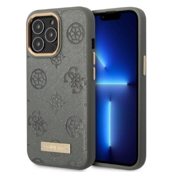 Guess iPhone 13 Pro Max Skal MagSafe Peony Logo Plate Collection