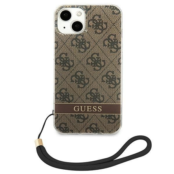 GUESS iPhone 14 Skal Print Strap - Brun