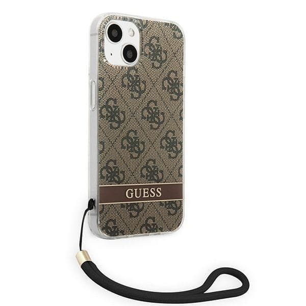 GUESS iPhone 14 Skal Print Strap - Brun