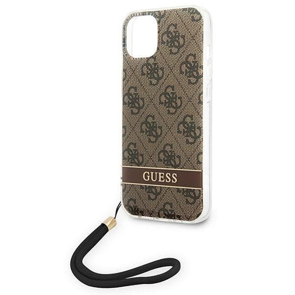 GUESS iPhone 14 Skal Print Strap - Brun