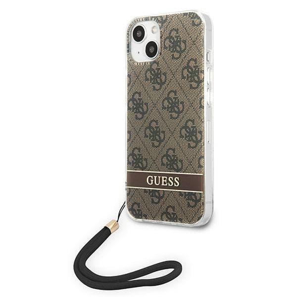 GUESS iPhone 14 Skal Print Strap - Brun