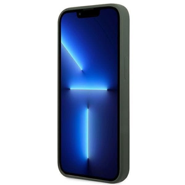 Guess iPhone 13 Pro Max Skal MagSafe Silicone Logo Plate - Grön