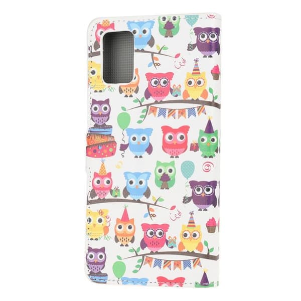 Lompakkokotelo Samsung Galaxy A04s - Pöllöt Juhlissa