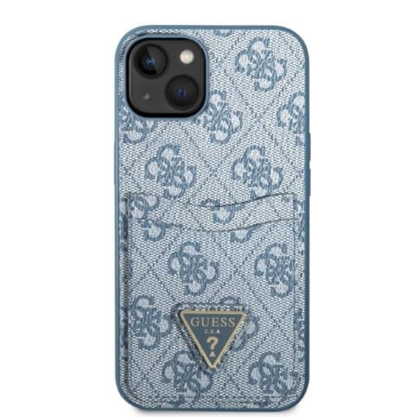 Guess iPhone 13 mini Skal Korthållare Triangle Logo - Blå