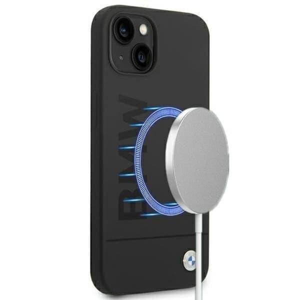 BMW iPhone 14 Plus Skal Magsafe Silicone Signature Logo - Svart