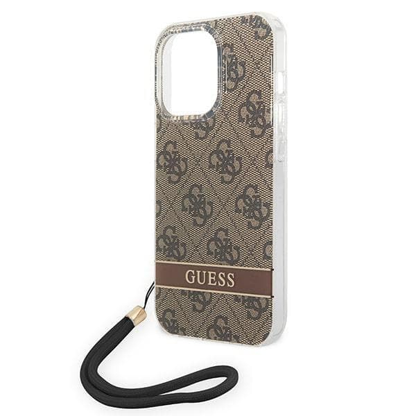 GUESS iPhone 14 Pro Skal Print Strap - Brun