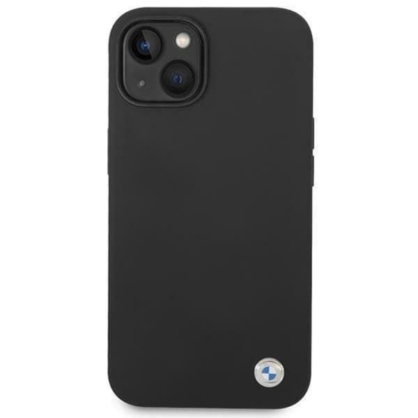 BMW iPhone 14 Plus Skal Silicone Metal Logo - Svart