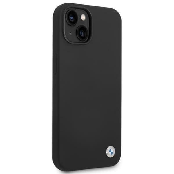 BMW iPhone 14 Plus Skal Silicone Metal Logo - Svart