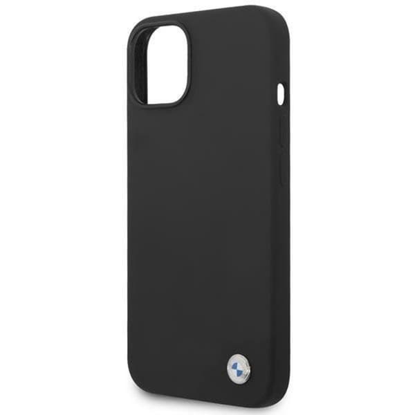 BMW iPhone 14 Plus Skal Silicone Metal Logo - Svart