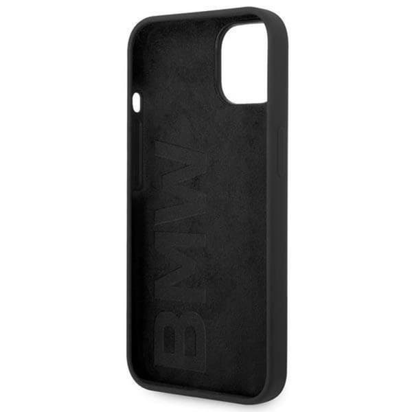 BMW iPhone 14 Plus Skal Silicone Metal Logo - Svart