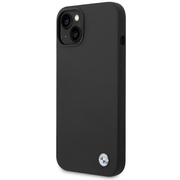 BMW iPhone 14 Plus Skal Silicone Metal Logo - Svart