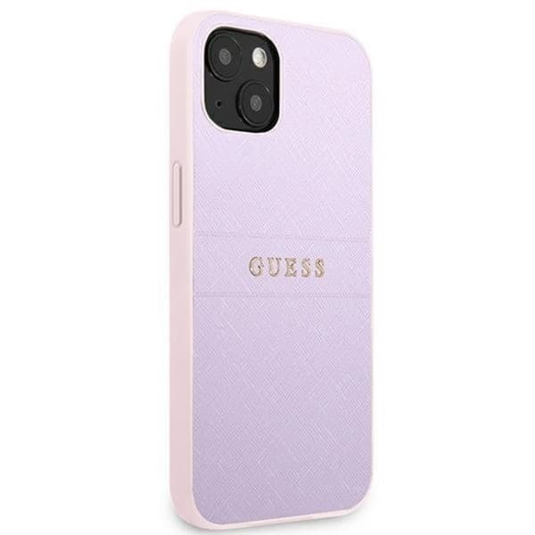 Guess iPhone 13 mini Skal Saffiano Hot Stamp & Metal Logo - Lila