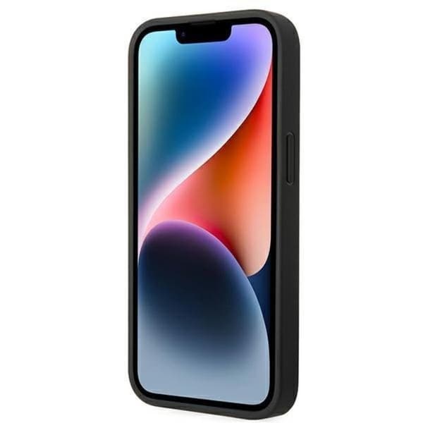BMW iPhone 14 Plus Skal Läder Stamp Tricolor - Svart