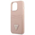 Miniatyrbild 5 av 7: Guess iPhone 13/13 Pro Skal Korthållare Saffiano Triangle Logo - Rosa