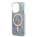 Miniatyrbild 5 av 9: GUESS iPhone 14 Pro Max Magsafe Skal Print + Trådlös Laddare - Blå