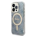 Miniatyrbild 2 av 9: GUESS iPhone 14 Pro Max Magsafe Skal Print + Trådlös Laddare - Blå
