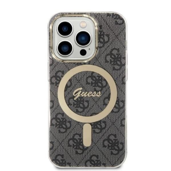 GUESS iPhone 14 Pro Magsafe Skal Print + Trådlös Laddare - Svart