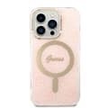 Miniatyrbild 3 av 10: GUESS iPhone 14 Pro Magsafe Skal Print + Trådlös Laddare - Rosa