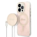 Miniatyrbild 1 av 10: GUESS iPhone 14 Pro Magsafe Skal Print + Trådlös Laddare - Rosa