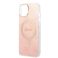 Miniatyrbild 6 av 10: GUESS iPhone 14 Magsafe Skal Print + Trådlös Laddare - Rosa