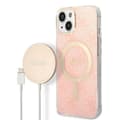 Miniatyrbild 1 av 10: GUESS iPhone 14 Magsafe Skal Print + Trådlös Laddare - Rosa