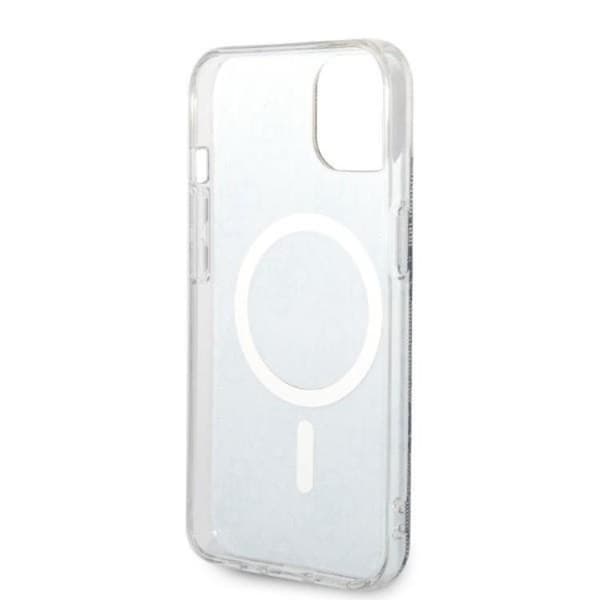 GUESS iPhone 14 Plus Magsafe Skal Print + Trådlös Laddare - Blå