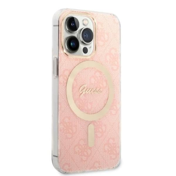 Guess iPhone 13 Pro Max Magsafe Skal Print + Trådlös Laddare - Rosa
