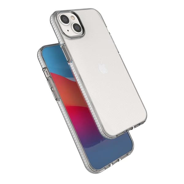 iPhone 14 Plus Skal Spring Silicone med Ram - Ljusblå