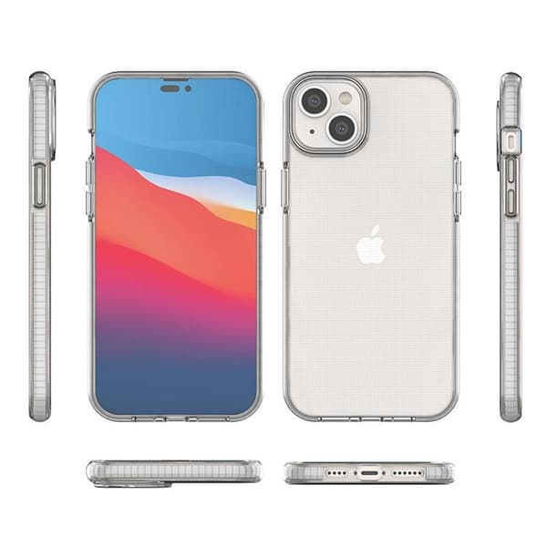 iPhone 14 Plus Skal Spring Silicone med Ram - Ljusblå