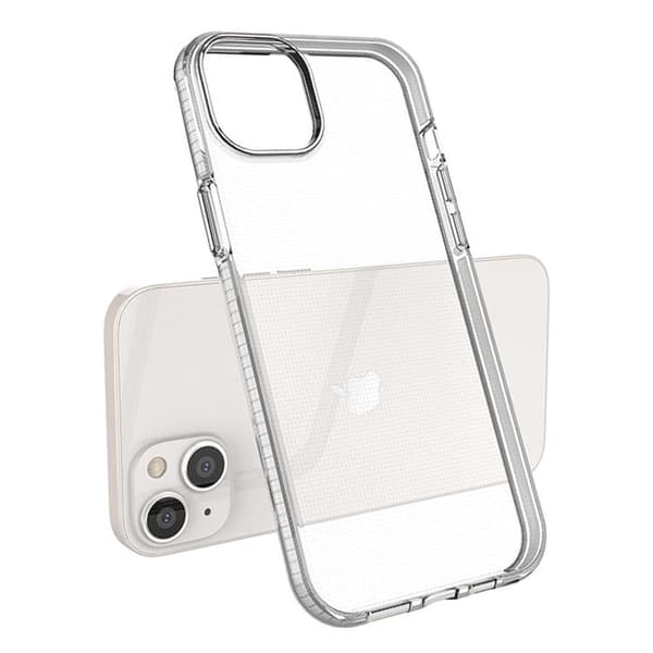 iPhone 14 Plus Skal Spring Silicone med Ram - Ljusblå