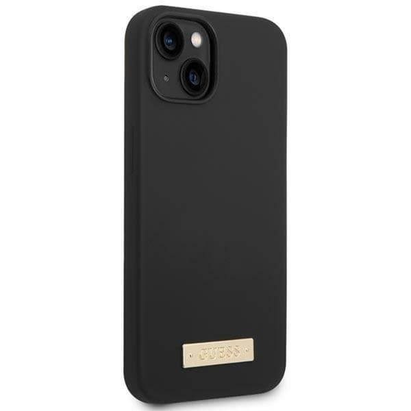 GUESS iPhone 14 Plus Skal MagSafe Silicone Logo Plate - Svart