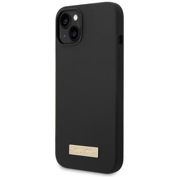 GUESS iPhone 14 Plus Skal MagSafe Silicone Logo Plate - Svart