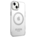 Miniatyrbild 4 av 8: GUESS iPhone 14 Skal Magsafe Metal Outline - Silver