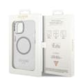 Miniatyrbild 8 av 8: GUESS iPhone 14 Skal Magsafe Metal Outline - Silver