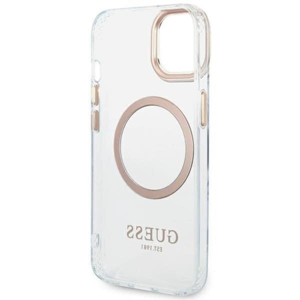 GUESS iPhone 14 Plus Skal Magsafe Metal Outline - Guld