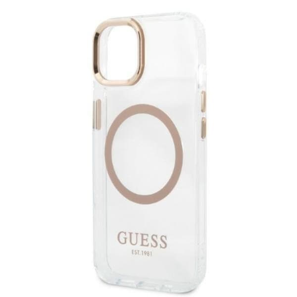 Guess iPhone 13 Skal Magsafe Metal Outline - Guld