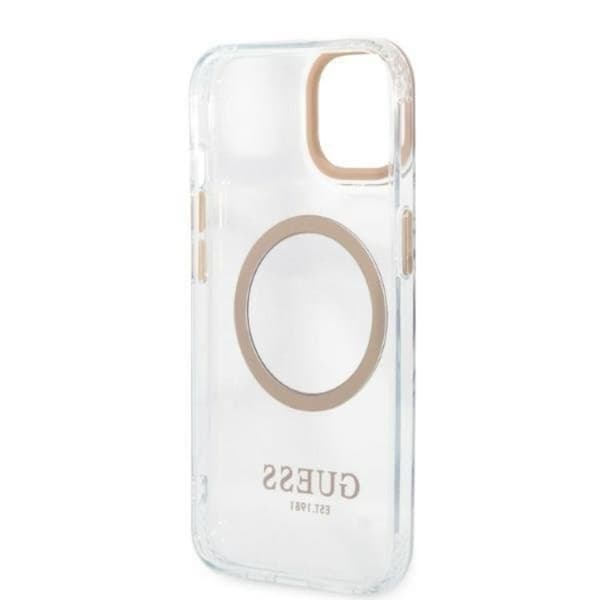Guess iPhone 13 Skal Magsafe Metal Outline - Guld