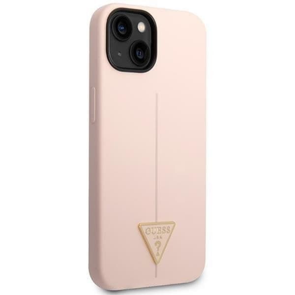 GUESS iPhone 14 Skal Silicone Triangle - Rosa