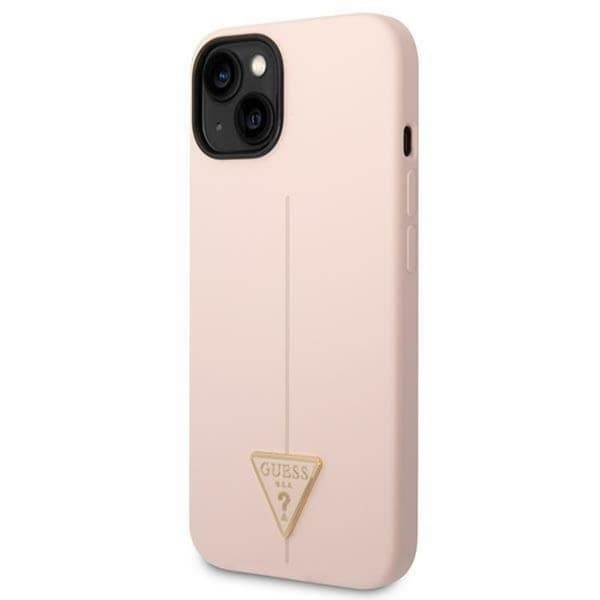 GUESS iPhone 14 Skal Silicone Triangle - Rosa