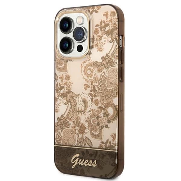 GUESS iPhone 14 Pro Max Skal Porcelain Collection - Ocher