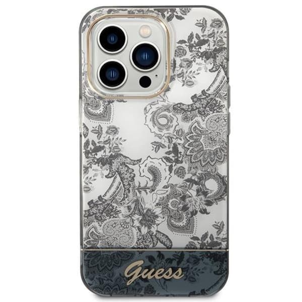 GUESS iPhone 14 Pro Max Skal Porcelain Collection - Grå