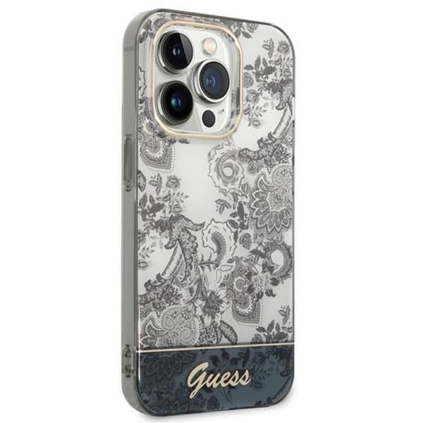 GUESS iPhone 14 Pro Max Skal Porcelain Collection - Grå