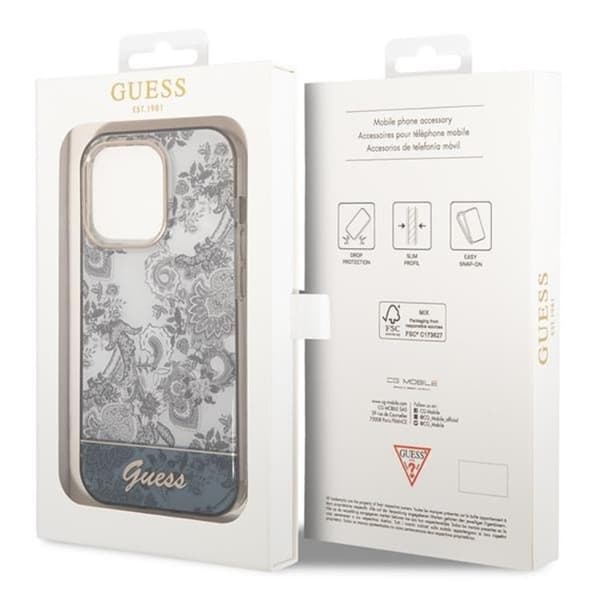 GUESS iPhone 14 Pro Max Skal Porcelain Collection - Grå