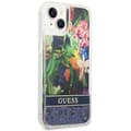 Miniatyrbild 4 av 8: GUESS iPhone 14 Plus Skal Flower Liquid Glitter - Blå