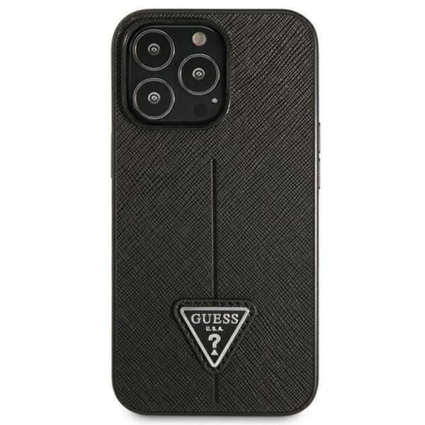 GUESS iPhone 14 Pro Skal Saffiano Triangle Logo - Svart