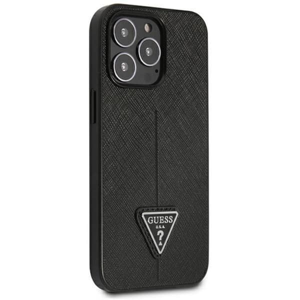 GUESS iPhone 14 Pro Skal Saffiano Triangle Logo - Svart
