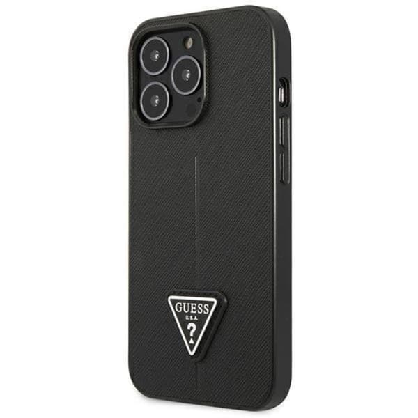GUESS iPhone 14 Pro Skal Saffiano Triangle Logo - Svart