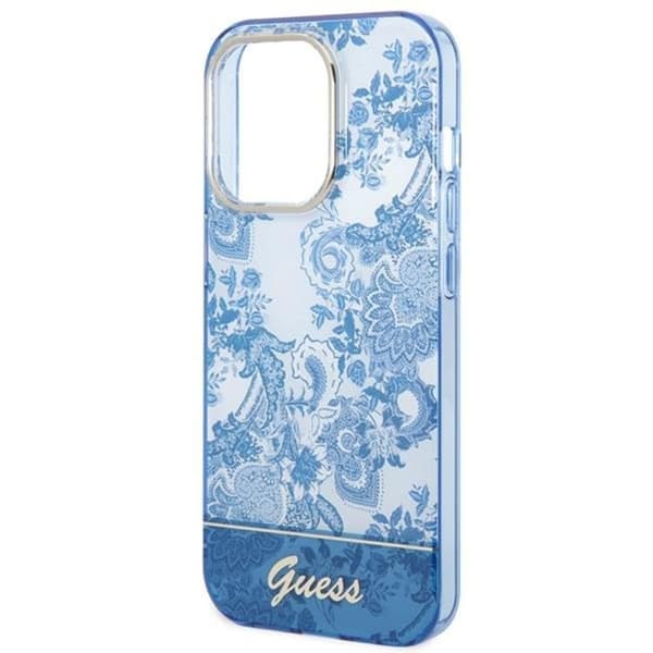 GUESS iPhone 14 Pro Skal Porcelain Collection - Blå